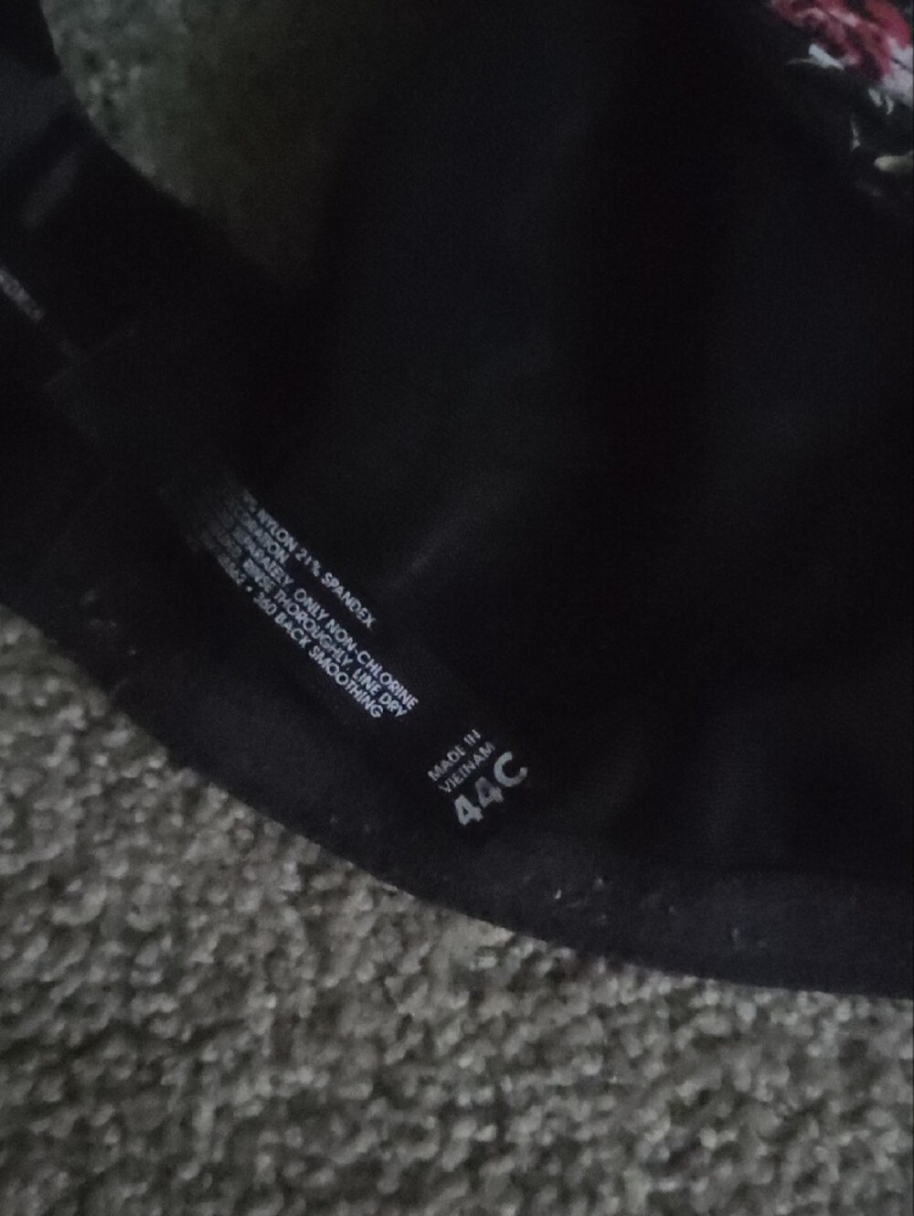 Black Celestial Print Underwire Bra with Floral Accents - Picture 2 of 2